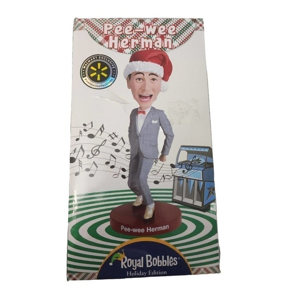 Royal Bobbles Holiday Edition Pee Wee Herman Christmas Bobblehead NEW Exclusive - Picture 3 of 13